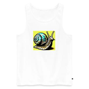 Escargot - Débardeur bio Premium Homme - blanc - Devant - Michal (187cm)