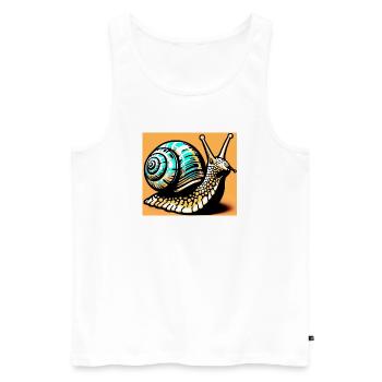 Escargot - Débardeur bio Premium Homme - blanc - Devant - Michal (187cm)