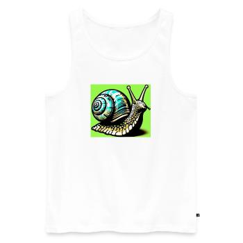 Escargot - Débardeur bio Premium Homme - blanc - Devant - Michal (187cm)