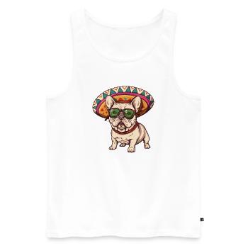 French Buldog Dog Sombrero - Men's Premium Organic Tank Top - white - Front - Michal (187cm)