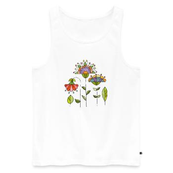 Fleur - Débardeur bio Premium Homme - blanc - Devant - Michal (187cm)