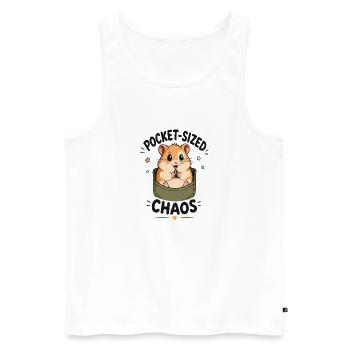 Pocket Chaos Hamster - Männer Premium Bio Tank Top - Weiß - Vorne - Michal (187cm)