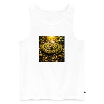 Sun-crowned cobra snake in the jungle - Men's Premium Organic Tank Top - white - Front - Michal (187cm)