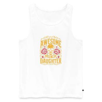 Génial, comme les roses crâne de ma fille - Débardeur bio Premium Homme - blanc - Devant - Michal (187cm)