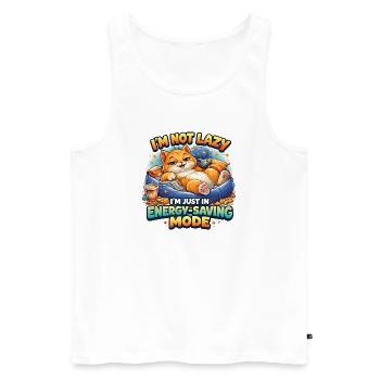 Katzen im Energiesparmodus - Männer Premium Bio Tank Top - Weiß - Vorne - AI Model Male 178 light (178cm)
