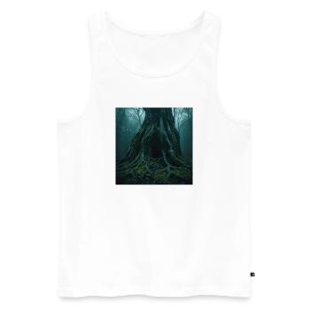 Ancient Oak – Eingang zur Unterwelt - Männer Premium Bio Tank Top - Weiß - Vorne - AI Model Male 178 light (178cm)