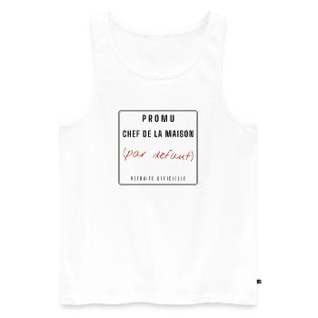 Chef de la maison par défaut - Débardeur bio Premium Homme - blanc - Devant - Michal (187cm)