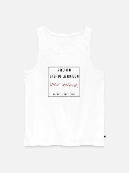 Chef de la maison par défaut - Débardeur bio Premium Homme - blanc