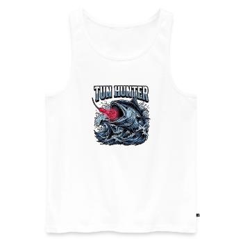 Tun Hunter - Männer Premium Bio Tank Top - Weiß - Vorne - Michal (187cm)