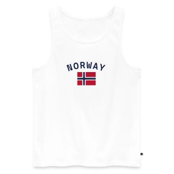 Norwegen - Männer Premium Bio Tank Top - Weiß - Vorne - AI Model Male 178 light (178cm)