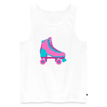 Rollschuh Rollschuhfahren Roller Derby 80er - Männer Premium Bio Tank Top - Weiß - Vorne - AI Model Male 178 light (178cm)