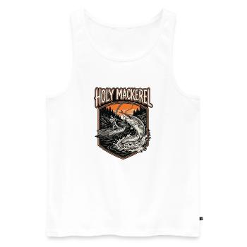 Heilige Makrele - Männer Premium Bio Tank Top - Weiß - Vorne - AI Model Male 178 light (178cm)