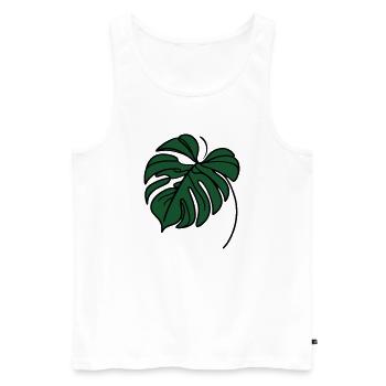 Monstera - Men's Premium Organic Tank Top - white - Front - AI Model Male 178 light (178cm)