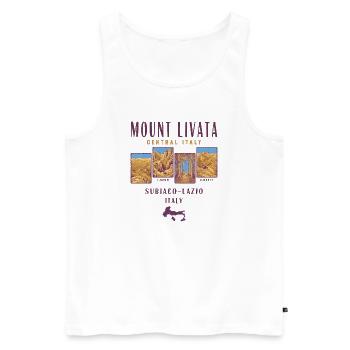 Mount Livata Italy -Hiking Adventure Travel  - Débardeur bio Premium Homme - blanc - Devant - Michal (187cm)