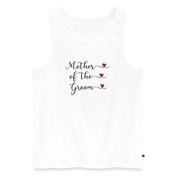 Logo mignon de la Mère du Marié avec un cœur - Débardeur bio Premium Homme - blanc - Devant - AI Model Male 178 light (178cm)