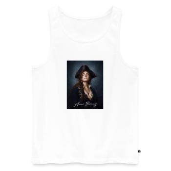Anne Bonny Pirate Portrait - Men's Premium Organic Tank Top - white - Front - AI Model Male 178 light (178cm)