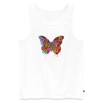  Bunter Schmetterling Mit Augenmotiv Für - Männer Premium Bio Tank Top - Weiß - Vorne - Michal (187cm)