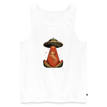 Axolotl Ufo-entführung Retro Vintage Weltraumkunst - Männer Premium Bio Tank Top - Weiß - Vorne - Michal (187cm)