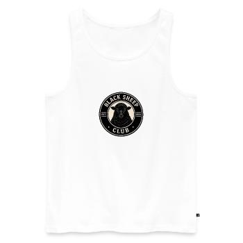 Black Sheep Club Emblem - Men's Premium Organic Tank Top - white - Front - AI Model Male 178 light (178cm)