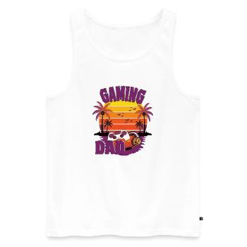 The Gaming DAD - Gamer Papa - Men's Premium Organic Tank Top - white - Front - Michal (187cm)