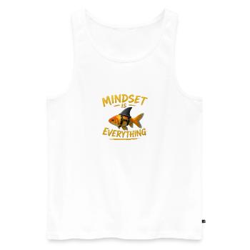 Mindset Goldfisch-Geschirr - Männer Premium Bio Tank Top - Weiß - Vorne - AI Model Male 178 light (178cm)