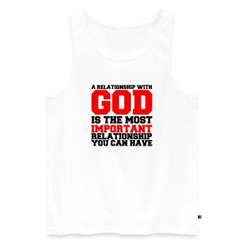 a_relationship_with_god2 - Men's Premium Organic Tank Top - white - Front - Michal (187cm)