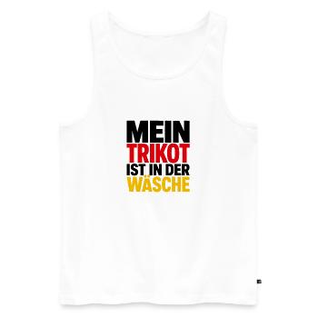 Mein Trikot ist in der Wäsche - Männer Premium Bio Tank Top - Weiß - Vorne - AI Model Male 178 light (178cm)