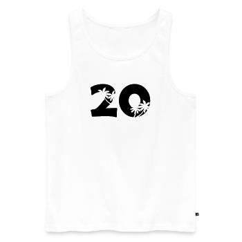20 - Men's Premium Organic Tank Top - white - Front - AI Model Male 178 light (178cm)