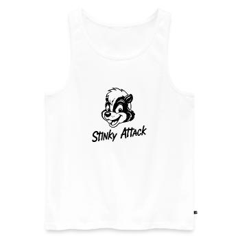 Stinky Attack Funny Skunk Cartoon For - Men's Premium Organic Tank Top - white - Front - Michal (187cm)