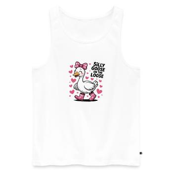 Oie Idiote Oie Mignonne - Débardeur bio Premium Homme - blanc - Devant - Michal (187cm)
