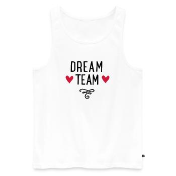 Dream Team with Hearts Gift - Men's Premium Organic Tank Top - white - Front - Michal (187cm)