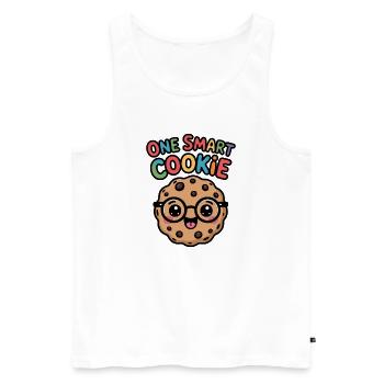 One Smart Cookie - Schlauer Keks mit Brille - Männer Premium Bio Tank Top - Weiß - Vorne - Michal (187cm)