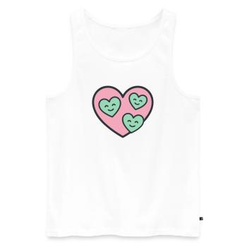 Heart Three Children Mom Mother of Three Love - Men's Premium Organic Tank Top - white - Front - Michal (187cm)