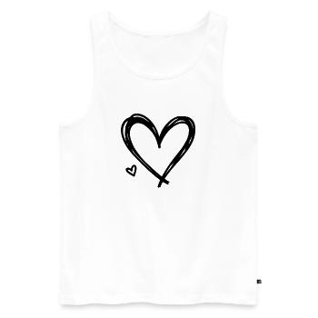 Cœur - Débardeur bio Premium Homme - blanc - Devant - Michal (187cm)