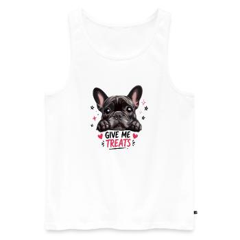 Donne-moi des friandises bouledogue français mignon - Débardeur bio Premium Homme - blanc - Devant - Michal (187cm)