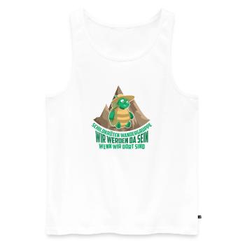 Schildkörten Wandergruppe Wander Bergsteiger - Männer Premium Bio Tank Top - Weiß - Vorne - Michal (187cm)