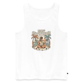 Urlaub  - Männer Premium Bio Tank Top - Weiß - Vorne - Michal (187cm)