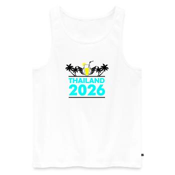 thailand_2026 - Men's Premium Organic Tank Top - white - Front - Michal (187cm)