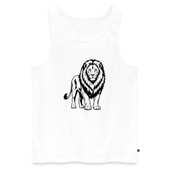 lion - Débardeur bio Premium Homme - blanc - Devant - Michal (187cm)