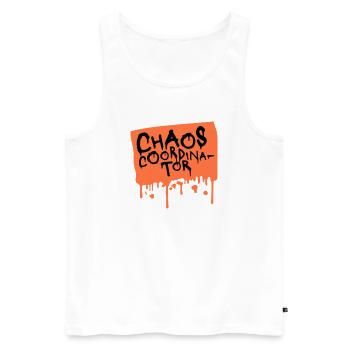 Chaos Coordinator Lustig Titel Eltern Lehrer Logo - Männer Premium Bio Tank Top - Weiß - Vorne - Michal (187cm)