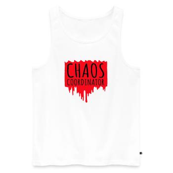 Chaos Coordinator Lustig Titel Eltern Lehrer Logo - Männer Premium Bio Tank Top - Weiß - Vorne - Michal (187cm)