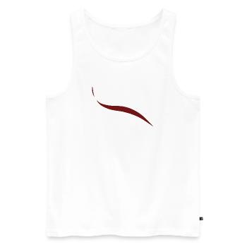 Abstract Fluid Wave Minimalist Dark Red Curvaceous - Men's Premium Organic Tank Top - white - Front - Michal (187cm)