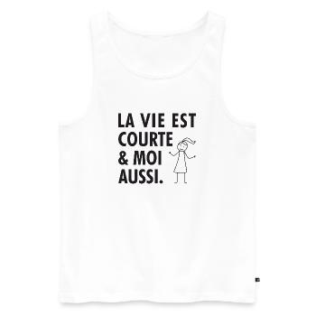 La Vie Est Courte Et Moi Aussi T-Shirt Cadeau H... - Débardeur bio Premium Homme - blanc - Devant - Michal (187cm)