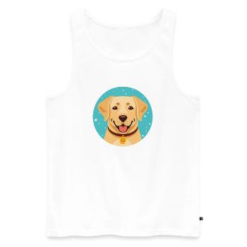 Labrador (Comic-Porträt) - Männer Premium Bio Tank Top - Weiß - Vorne - Michal (187cm)