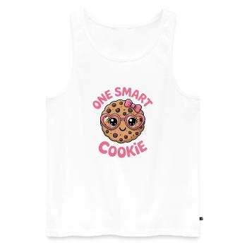 Un Cookie Intelligent - Cookie Intelligent avec des Lunettes - Débardeur bio Premium Homme - blanc - Devant - Michal (187cm)