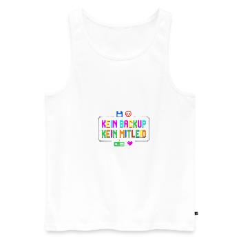 No Backup No Pity IT Consultant Admin - Men's Premium Organic Tank Top - white - Front - Michal (187cm)