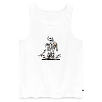 Skeleton Drinks Bubble Tea Design gothique - Débardeur bio Premium Homme - blanc - Devant - Michal (187cm)