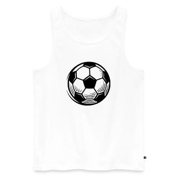 Fußball Ball Fußballverein Public Viewing - Männer Premium Bio Tank Top - Weiß - Vorne - Michal (187cm)