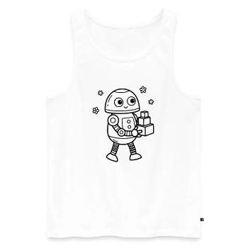 Bébé Nerd d’anniversaire des enfants Robot Jouet - Débardeur bio Premium Homme - blanc - Devant - Michal (187cm)