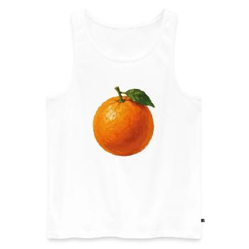 Orange frais dans le style aquarelle - Débardeur bio Premium Homme - blanc - Devant - Michal (187cm)